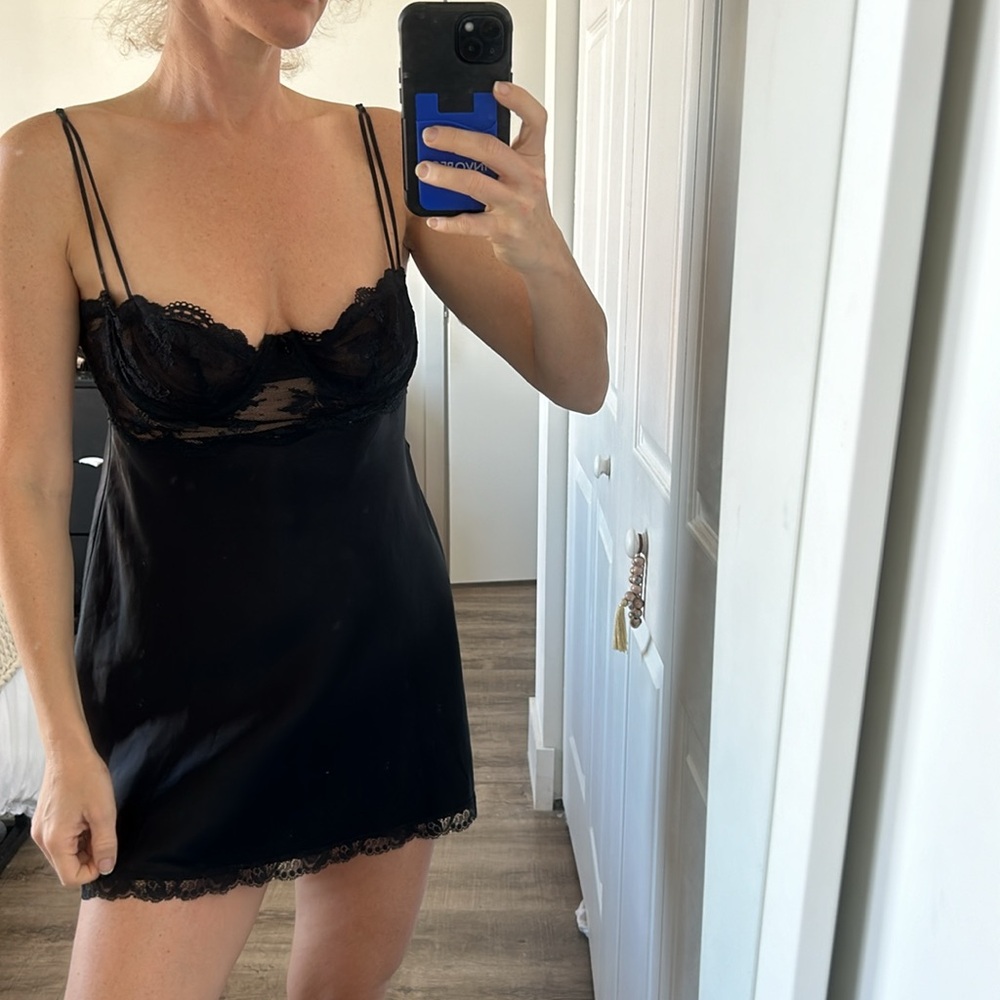 Victoria's Secret Black Lace Chemise